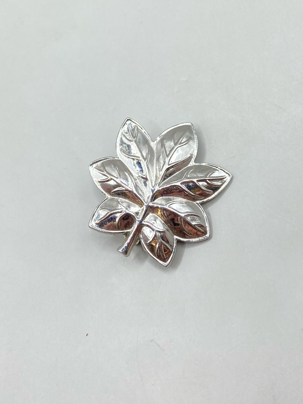 Sterling Silver Oak Leaf Military Rank Brooch/Pin